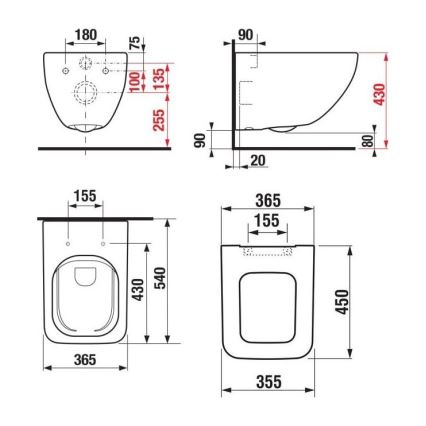 JIKA H8669540000001 - Wand-WC PURE Keramik/weiß + WC-Sitz SoftClose PURE Duroplast/weiß