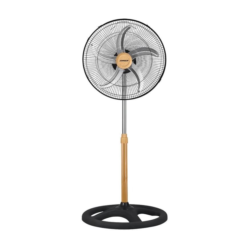 JOHNSON - Standventilator 3-in-1 WOOD 80W/230V Ø 50 cm schwarz/beige