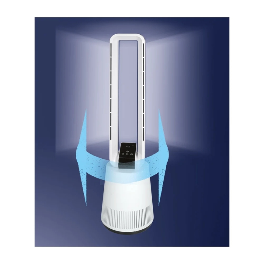 JOHNSON - Ventilator mit Luftreiniger und HEPA-Filter ARIA PURA 90W/230V weiß + Fernbedienung