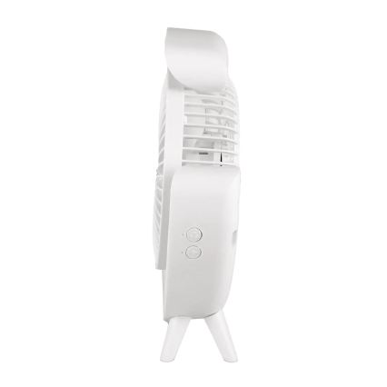 JOHNSON - LED RGB Wiederaufladbarer Tischventilator Mehrfarbig LED/5W/3,7V 1200 mAh Ø 14 cm Weiß