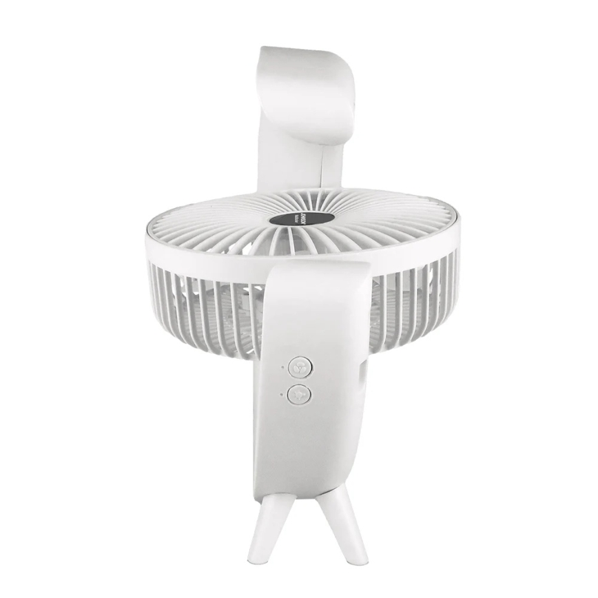 JOHNSON - LED RGB Wiederaufladbarer Tischventilator Mehrfarbig LED/5W/3,7V 1200 mAh Ø 14 cm Weiß