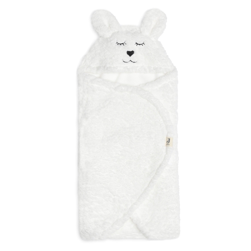 Jollein - Wickeldecke fleece Bunny 100x105 cm Schneewiß