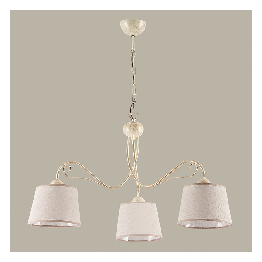 Jupiter 1353 - KM 3 E - Kronleuchter mit Kette KAMELIA 3xE27/60W/230V