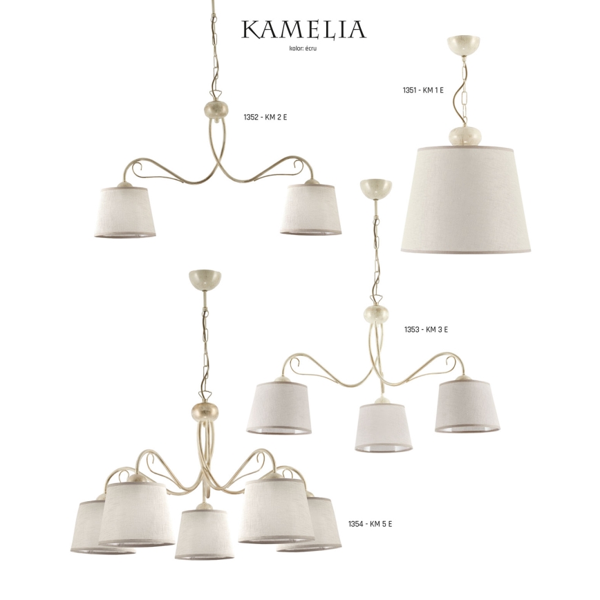 Jupiter 1353 - KM 3 E - Kronleuchter mit Kette KAMELIA 3xE27/60W/230V