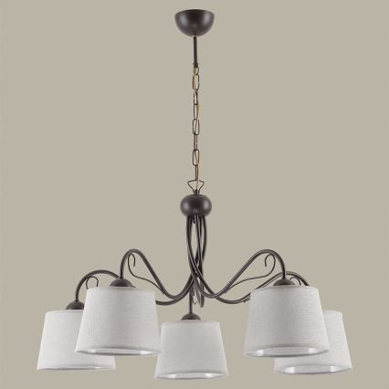 Jupiter 1362 - KM 5 V - Kronleuchter mit Kette KAMELIA 5xE27/60W/230V