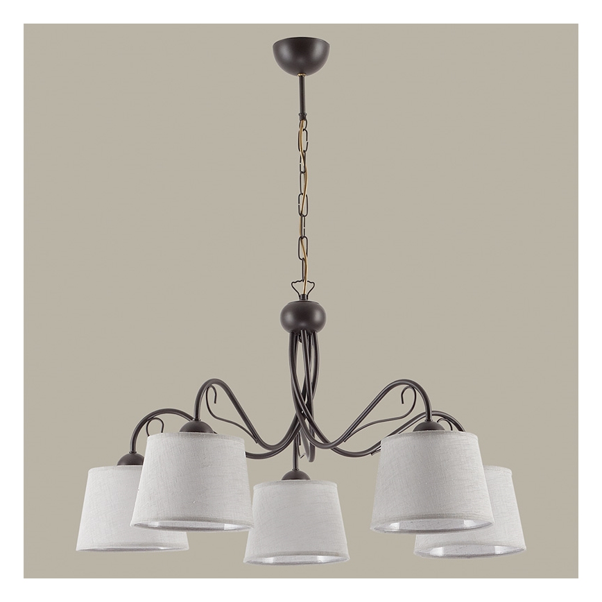 Jupiter 1362 - KM 5 V - Kronleuchter mit Kette KAMELIA 5xE27/60W/230V