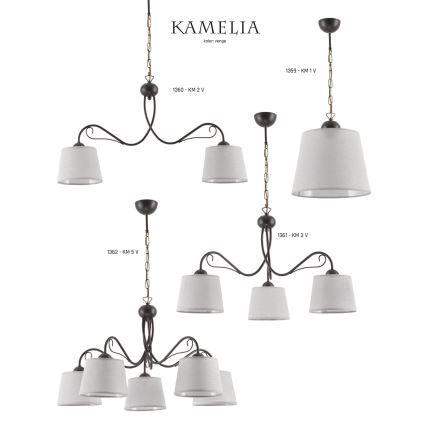 Jupiter 1362 - KM 5 V - Kronleuchter mit Kette KAMELIA 5xE27/60W/230V