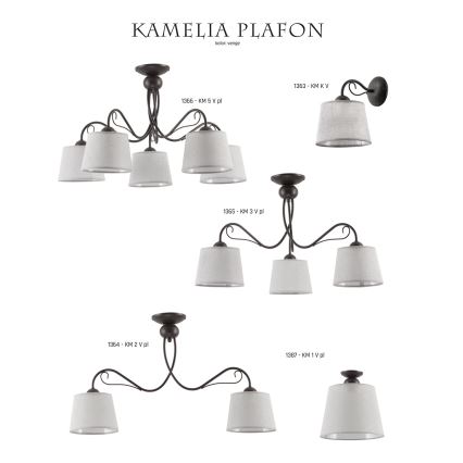 Jupiter 1365 - KM 3 PV - Deckenleuchte KAMELIA 3xE27/60W/230V