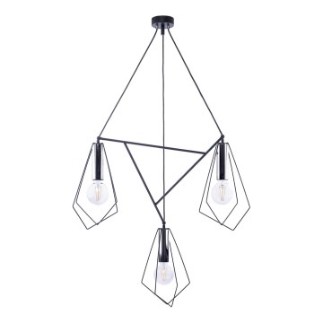 Jupiter 1663 - Hängeleuchte KAIR 3xE27/60W/230V schwarz/glänzendes Chrom