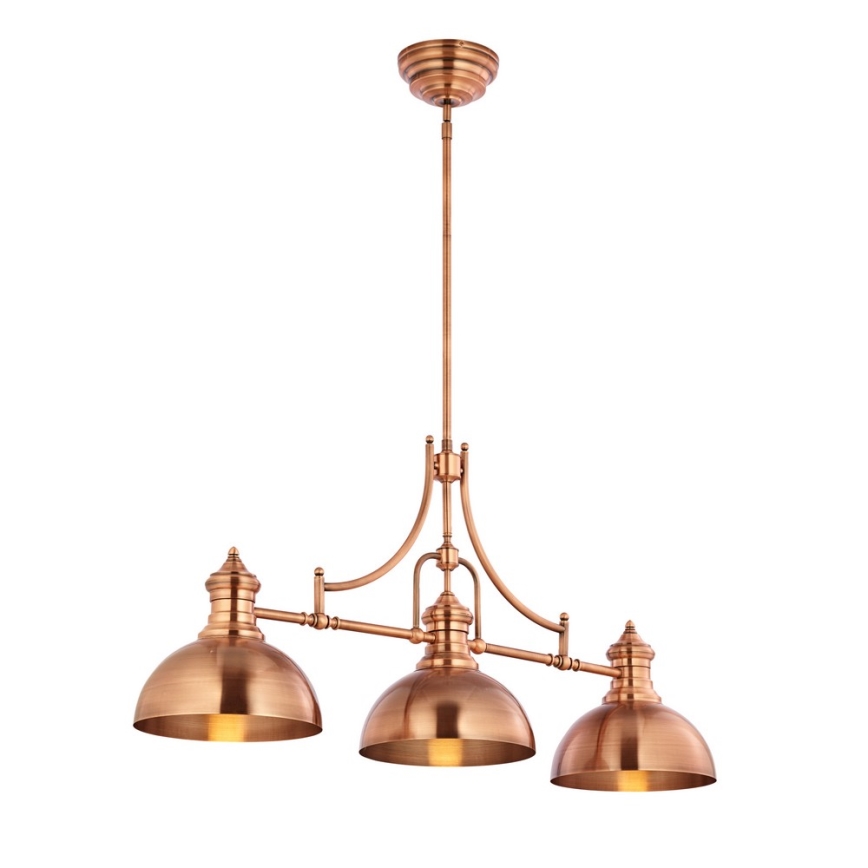 Jupiter 1791 - PT3 - Deckenleuchte an Stange PLATINO 3xE27/60W/230V kupferfarben