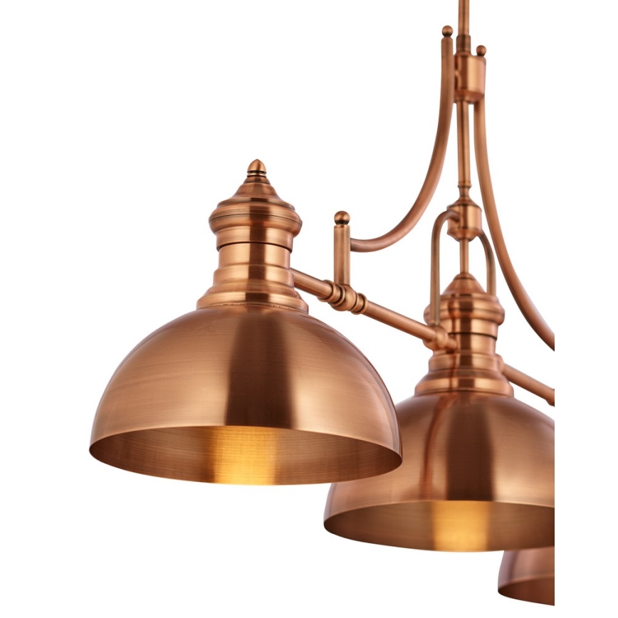 Jupiter 1791 - PT3 - Deckenleuchte an Stange PLATINO 3xE27/60W/230V kupferfarben