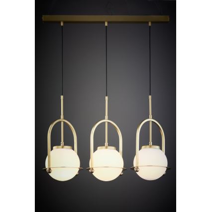 Jupiter 1917 - Pendelleuchte am Kabel ROSSO 3xE27/15W/230V goldfarben