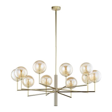 Jupiter 1977 - Kronleuchter an Stange FEME 10xG9/10W/230V golden/beige
