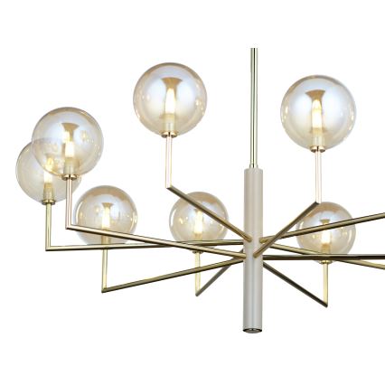 Jupiter 1977 - Kronleuchter an Stange FEME 10xG9/10W/230V golden/beige