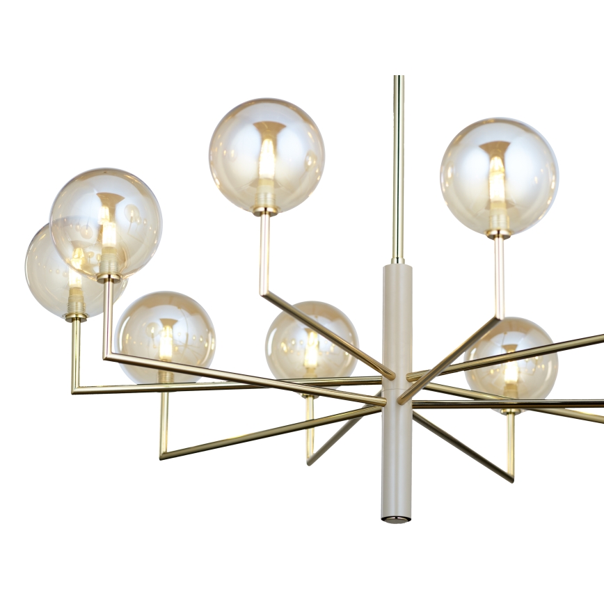 Jupiter 1977 - Kronleuchter an Stange FEME 10xG9/10W/230V golden/beige