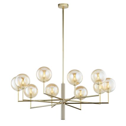 Jupiter 1977 - Kronleuchter an Stange FEME 10xG9/10W/230V golden/beige