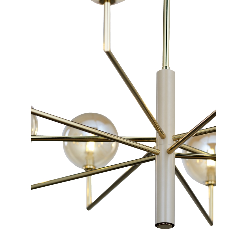 Jupiter 1977 - Kronleuchter an Stange FEME 10xG9/10W/230V golden/beige