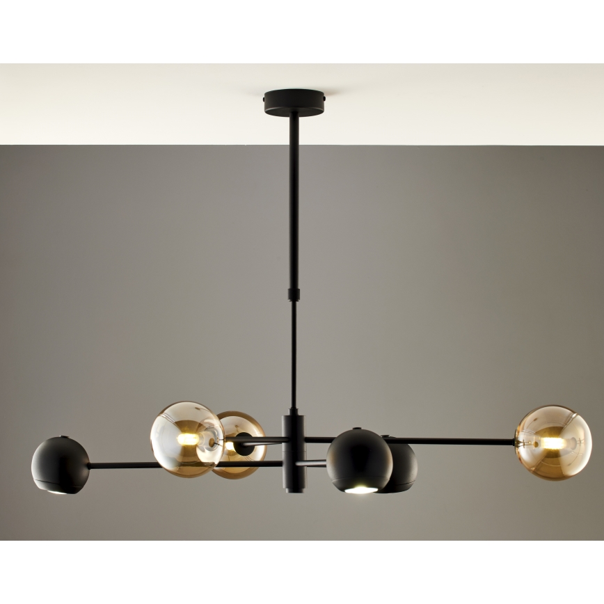 Jupiter 1993 - Deckenleuchte an Stange MOKA 3xGU10/10W/230V + 3xG9/10W/230V schwarz/beige