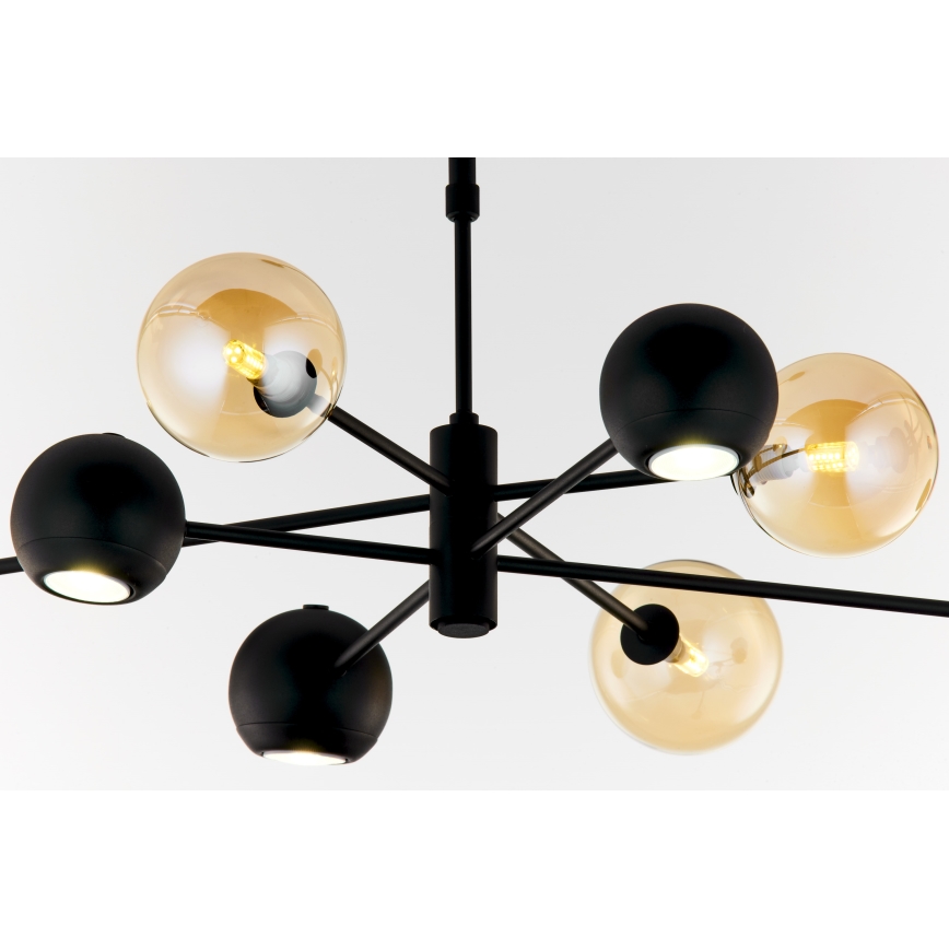 Jupiter 1994 - Deckenleuchte an Stange MOKA 4xGU10/10W/230V + 4xG9/10W/230V schwarz/beige