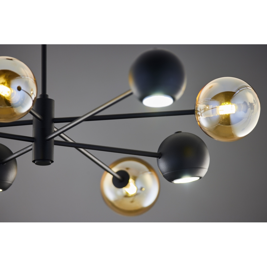 Jupiter 1994 - Deckenleuchte an Stange MOKA 4xGU10/10W/230V + 4xG9/10W/230V schwarz/beige
