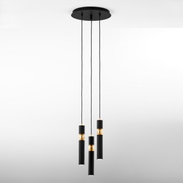 Jupiter 2013 - Hängeleuchte an Schnur ALAS 3xGU10/10W/230V schwarz/golden