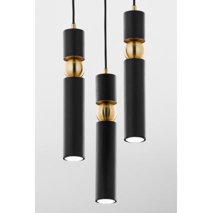 Jupiter 2013 - Hängeleuchte an Schnur ALAS 3xGU10/10W/230V schwarz/golden