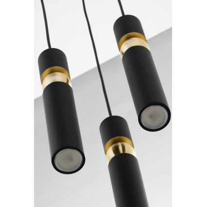 Jupiter 2013 - Hängeleuchte an Schnur ALAS 3xGU10/10W/230V schwarz/golden