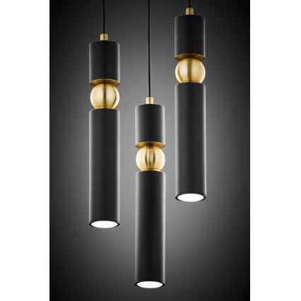 Jupiter 2013 - Hängeleuchte an Schnur ALAS 3xGU10/10W/230V schwarz/golden