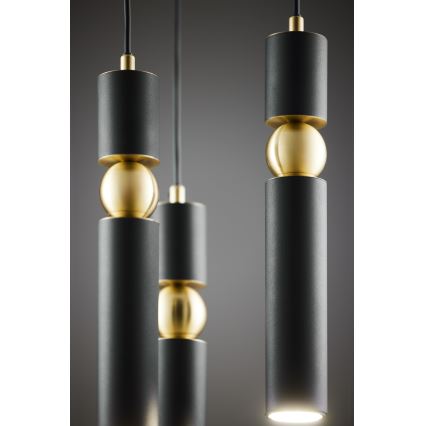 Jupiter 2013 - Hängeleuchte an Schnur ALAS 3xGU10/10W/230V schwarz/golden