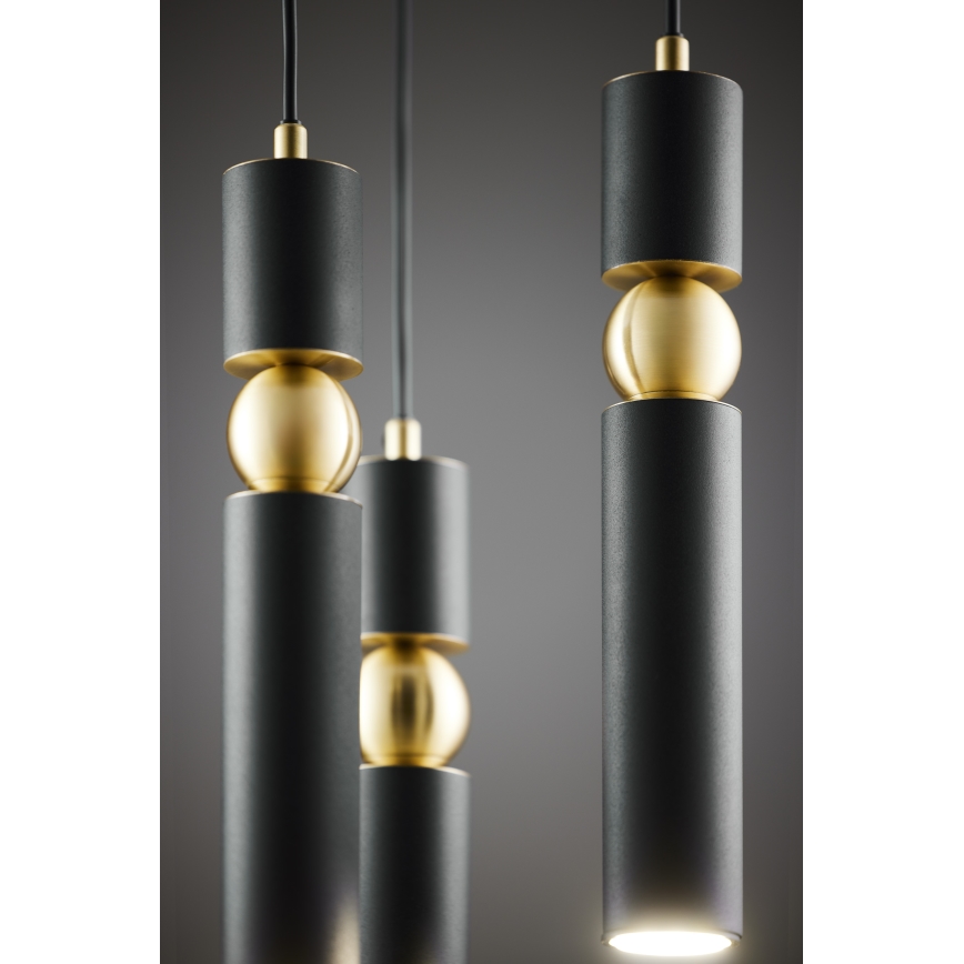 Jupiter 2013 - Hängeleuchte an Schnur ALAS 3xGU10/10W/230V schwarz/golden