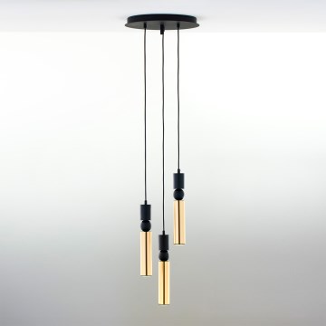 Jupiter 2016 - Hängeleuchte an Schnur ALAS 3xGU10/10W/230V golden/schwarz