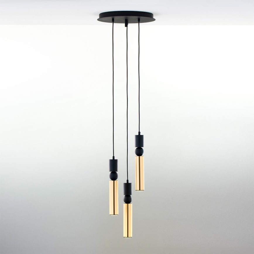 Jupiter 2016 - Hängeleuchte an Schnur ALAS 3xGU10/10W/230V golden/schwarz