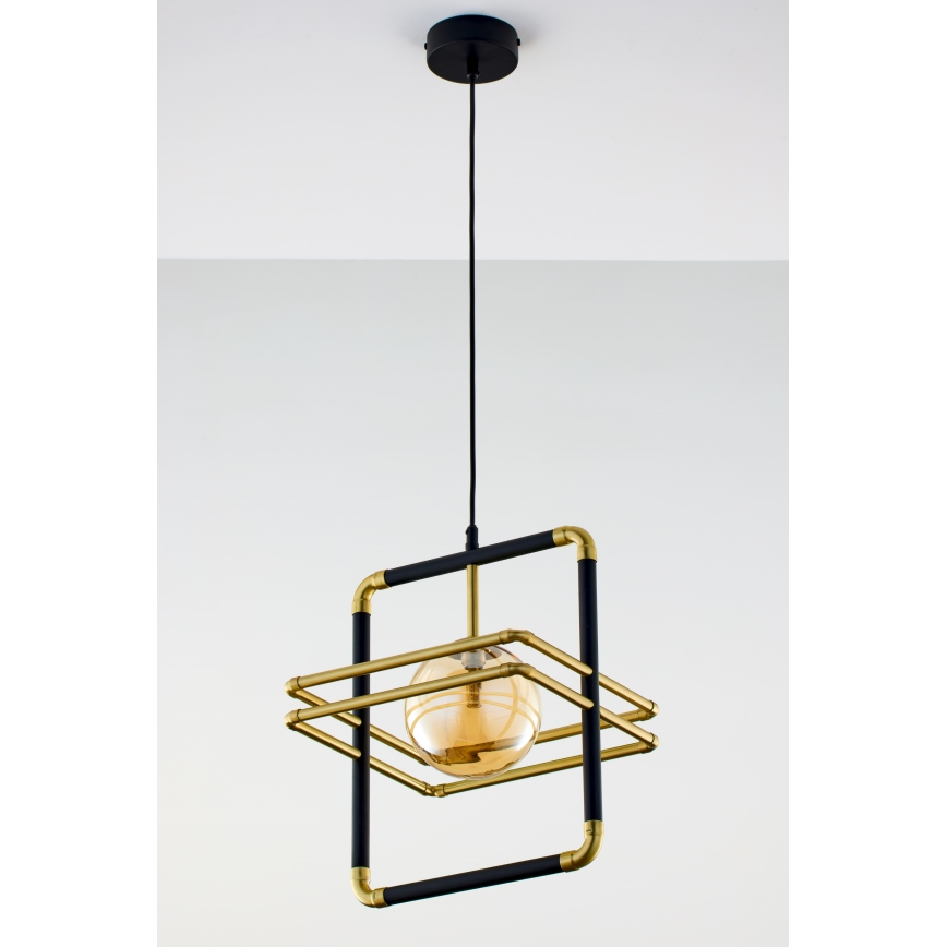 Jupiter 2025 - Hängeleuchte an Schnur FIORI 1xG9/10W/230V schwarz/golden/beige