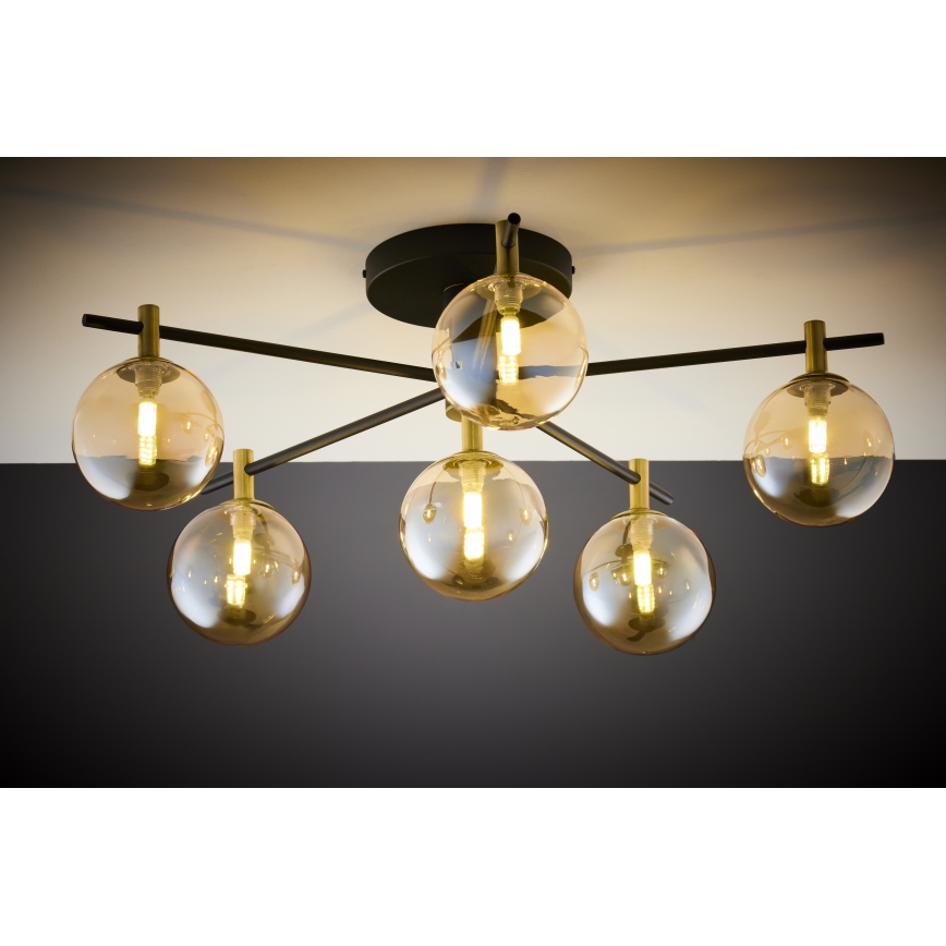 Jupiter 2033 - Aufbauleuchte FIGARO 6xG9/10W/230V schwarz/golden/beige