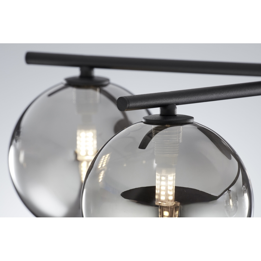 Jupiter 2048 - Aufgesetzte Deckenleuchte PRATO 5xG9/14W/230V schwarz/rauchgrau