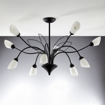 Jupiter 2056 - Kronleuchter GLORIOSA mit Stange 10xG9/14W/230V schwarz