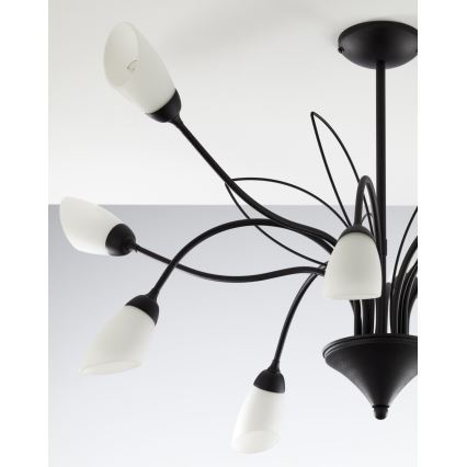 Jupiter 2056 - Kronleuchter GLORIOSA mit Stange 10xG9/14W/230V schwarz