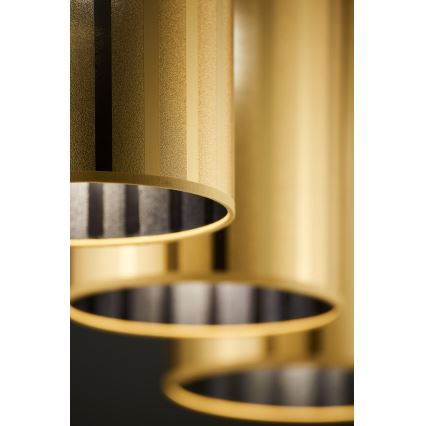 Jupiter 2092 - Pendelleuchte CORTINA 3xE27/15W/230V mit Seilaufhängung gold/schwarz