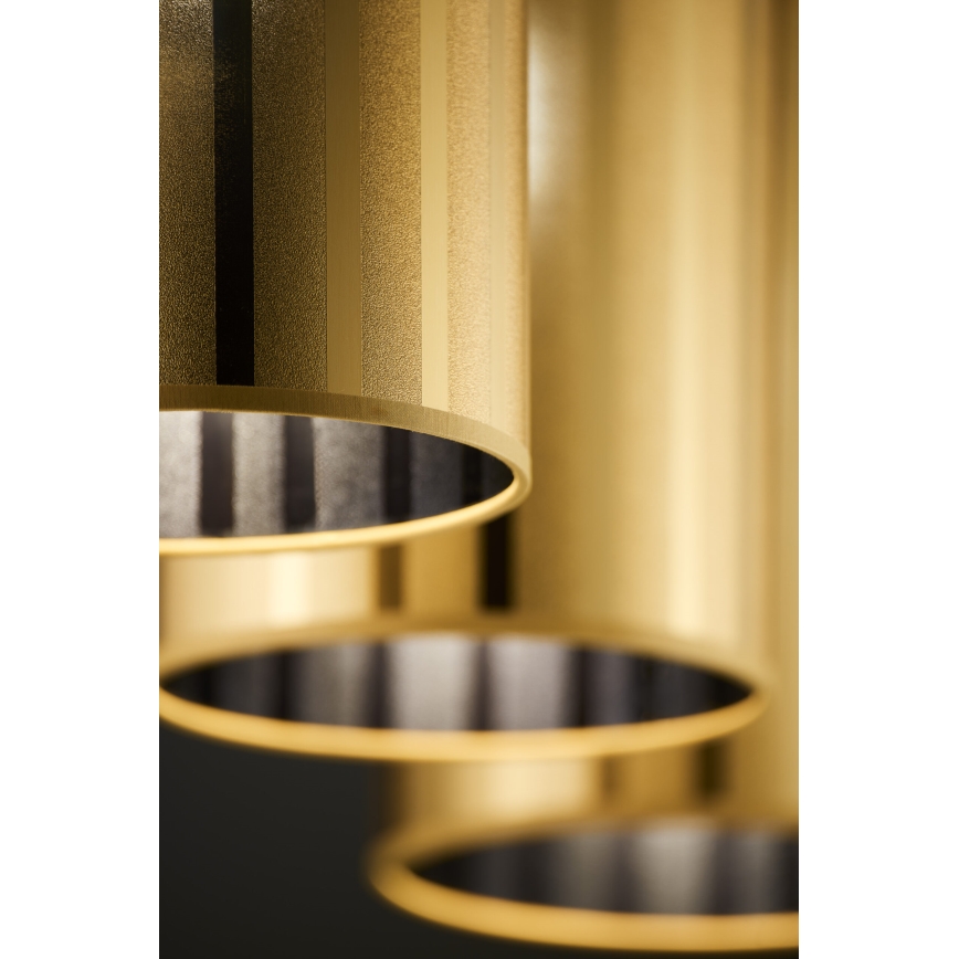 Jupiter 2092 - Pendelleuchte CORTINA 3xE27/15W/230V mit Seilaufhängung gold/schwarz