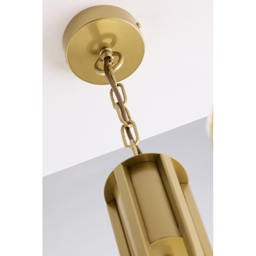 Jupiter 2095 - Kronleuchter an Kette ARTHUR 6xE27/15W/230V blau/gold