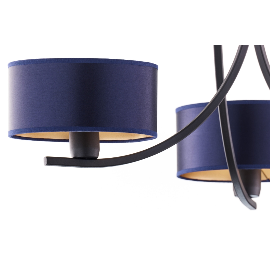 Jupiter 2099 - Kronleuchter an Kette ARTHUR 3xE27/15W/230V blau/schwarz