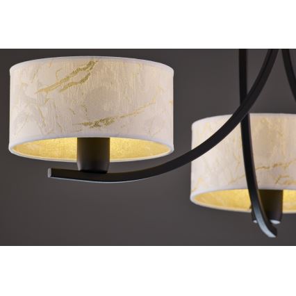 Jupiter 2103 - Kronleuchter an Kette ARTHUR 3xE27/15W/230V weiß/schwarz/Marmor-Dekor