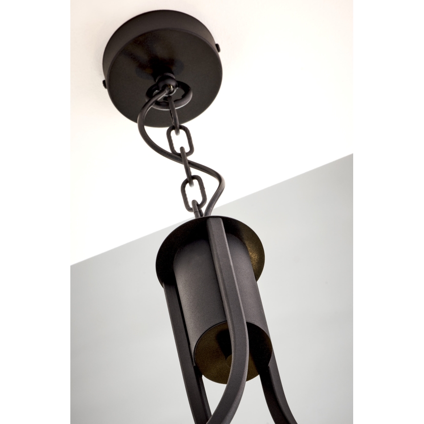 Jupiter 2103 - Kronleuchter an Kette ARTHUR 3xE27/15W/230V weiß/schwarz/Marmor-Dekor