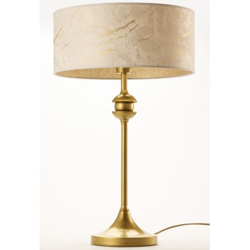 Jupiter 2112 - Tischlampe KASZMIR 1xE27/15W/230V weiß/gold/Marmor-Optik