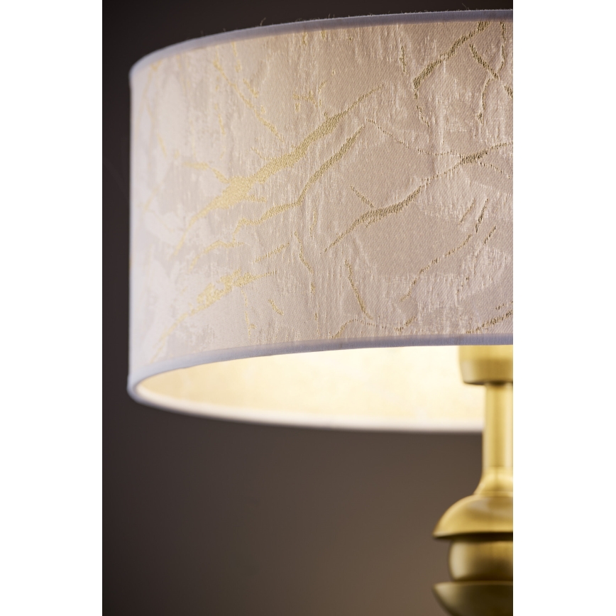 Jupiter 2112 - Tischlampe KASZMIR 1xE27/15W/230V weiß/gold/Marmor-Optik