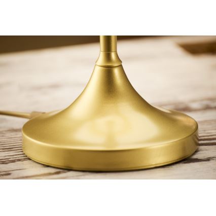 Jupiter 2112 - Tischlampe KASZMIR 1xE27/15W/230V weiß/gold/Marmor-Optik