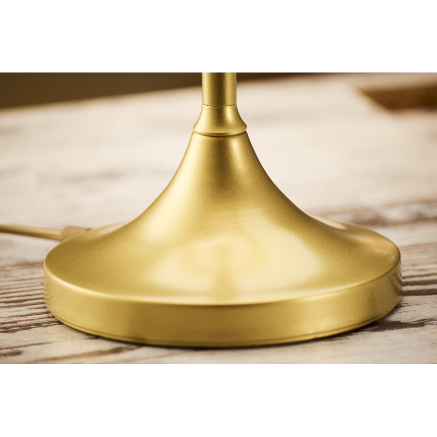 Jupiter 2112 - Tischlampe KASZMIR 1xE27/15W/230V weiß/gold/Marmor-Optik