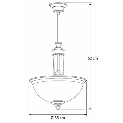 Jupiter 2134 - Pendelleuchte mit Stange CARMEN 1xE27/15W/230V Bronze/Patina