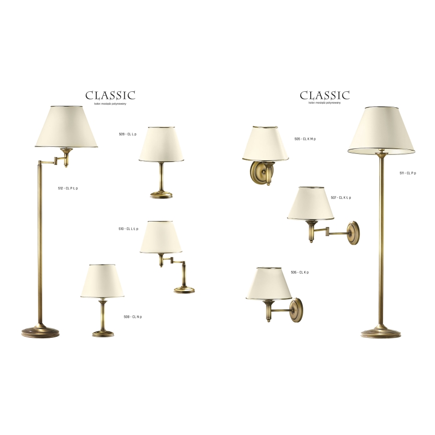 Jupiter 506 - CL K p - Wandleuchte CLASSIC E27/60W/230V