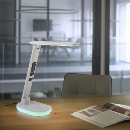 JUST LIGHT. 11018-16 - LED RGBW dimmbare Touch-Tischlampe mit kabellosem Laden TINA LED/4W/230V weiß
